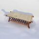 Moroccan bench with hand-woven palm leaf cord