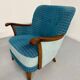 Lot of 2 sculptural Danish design armchairs from the 1940s, vintage.