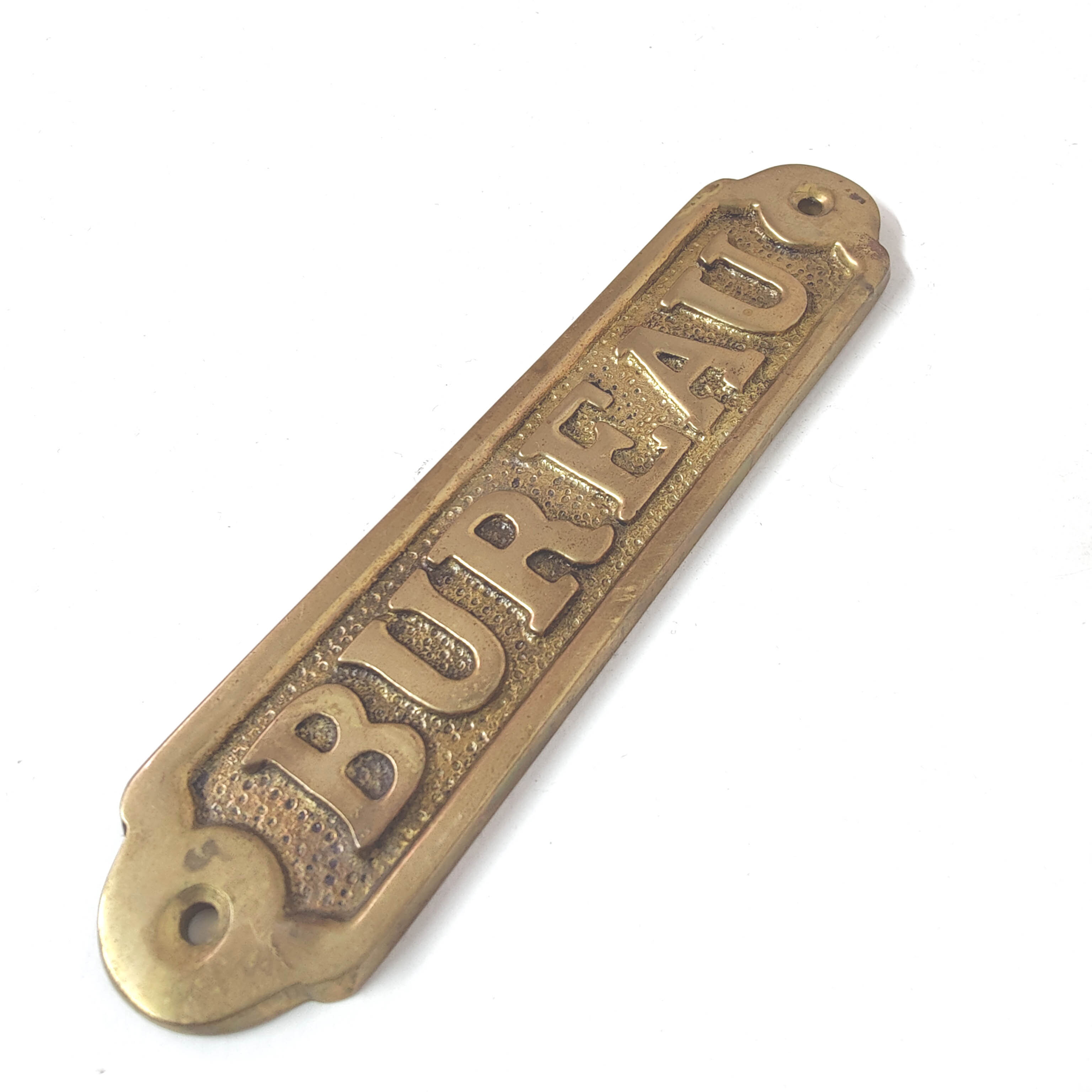 Brass desk door plate