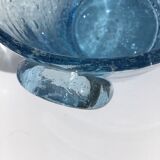 Ice bucket Biot glass blown mouthbug bubbled light blue