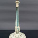 Art Deco wooden lamp painted in white and patinated blue, France, Circa 1920