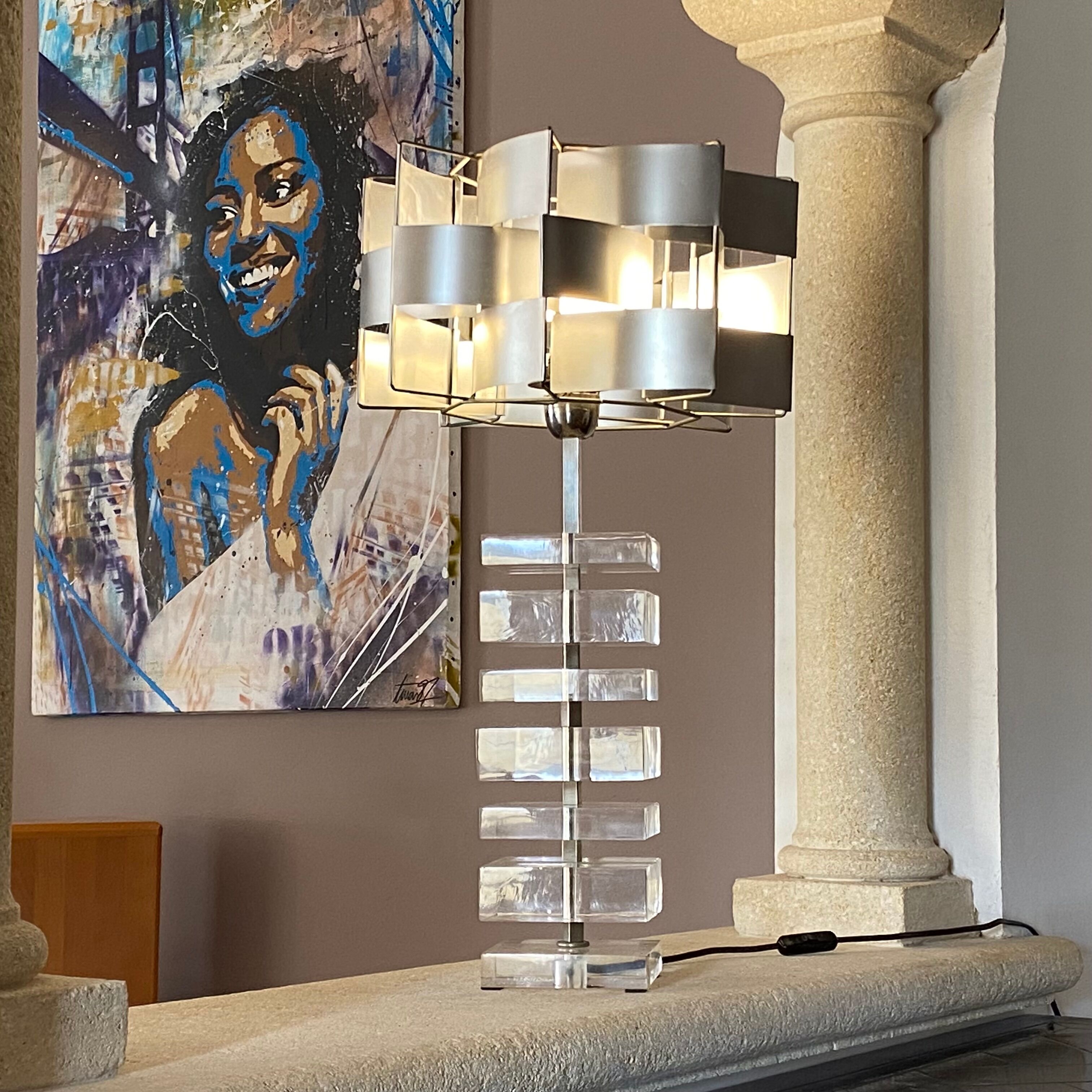 Betelgeuse lamp and lampshade by Max Sauze, 1970