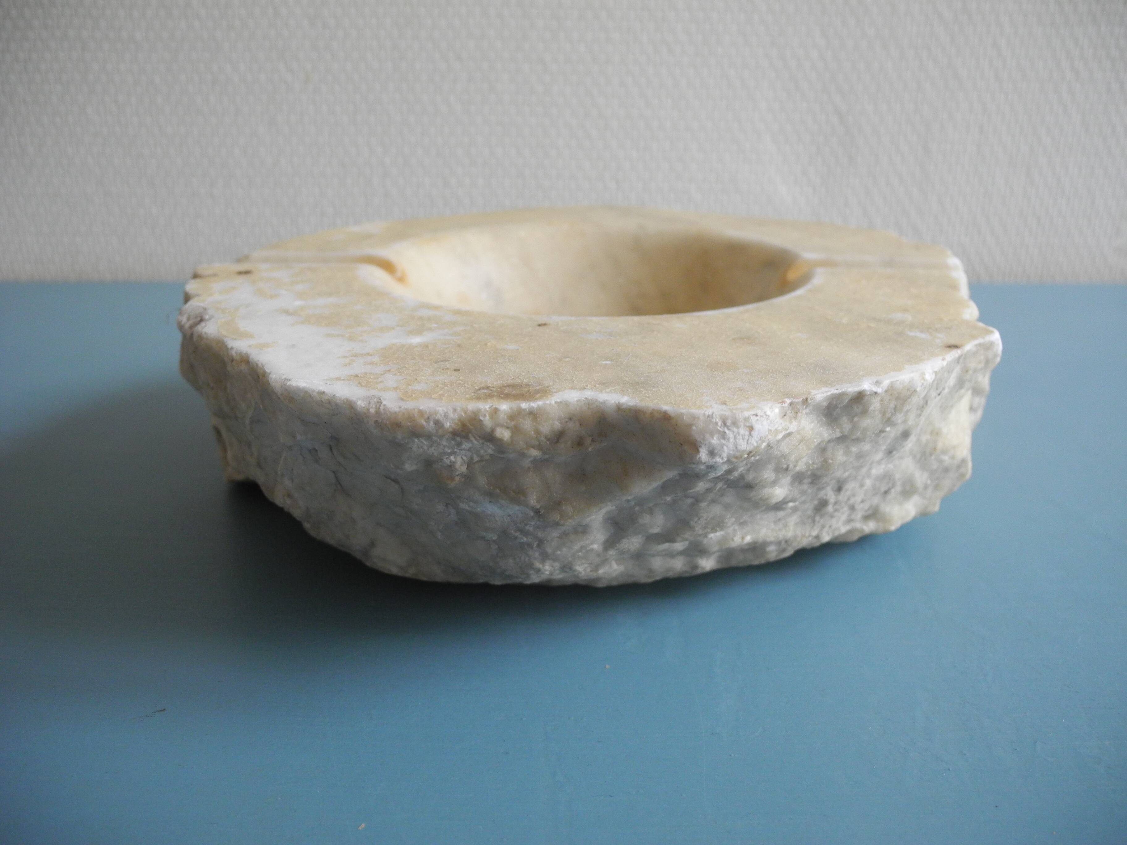 Large antique alabaster ashtray retro vintage decor alabaster ashtray
