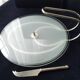 Cheese platter in glass and stainless steel 1970s
