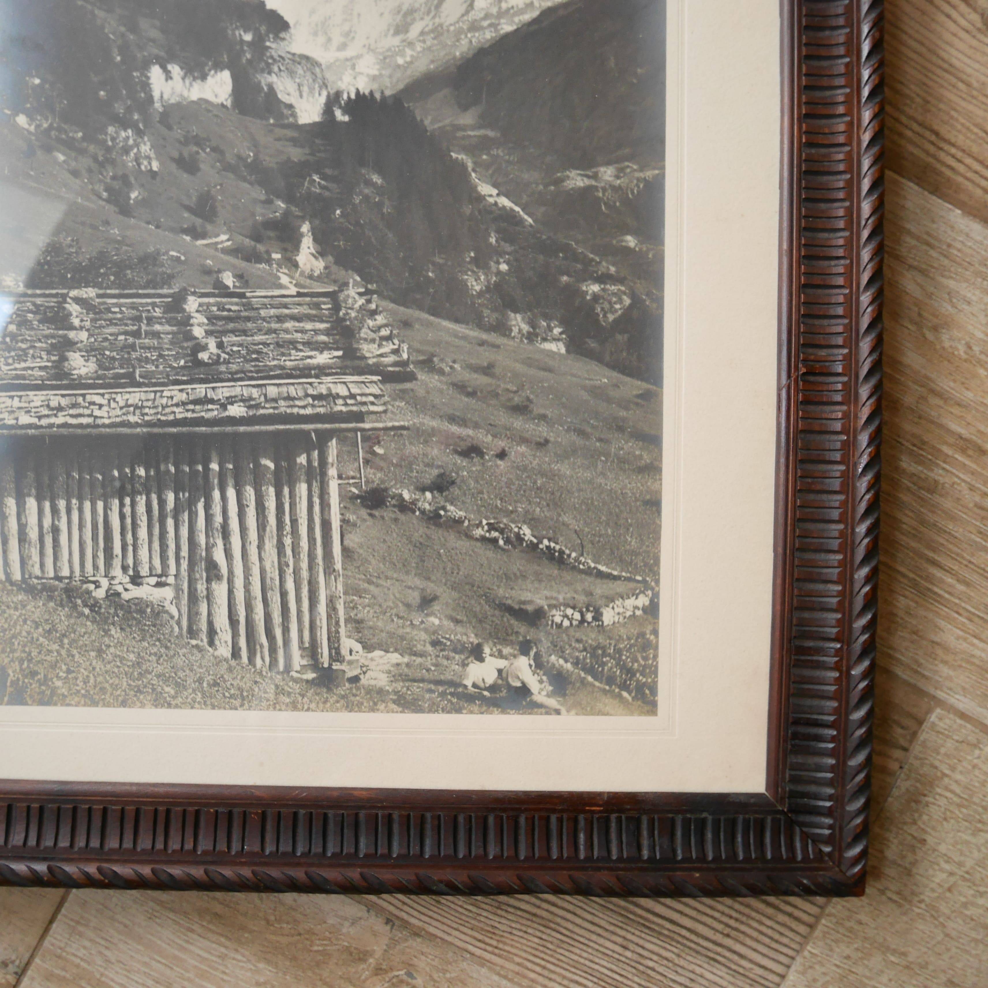 Mountain chalet photography painting