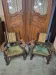 Brutalist pair of rustic turned wooden armchairs from the 1950s.