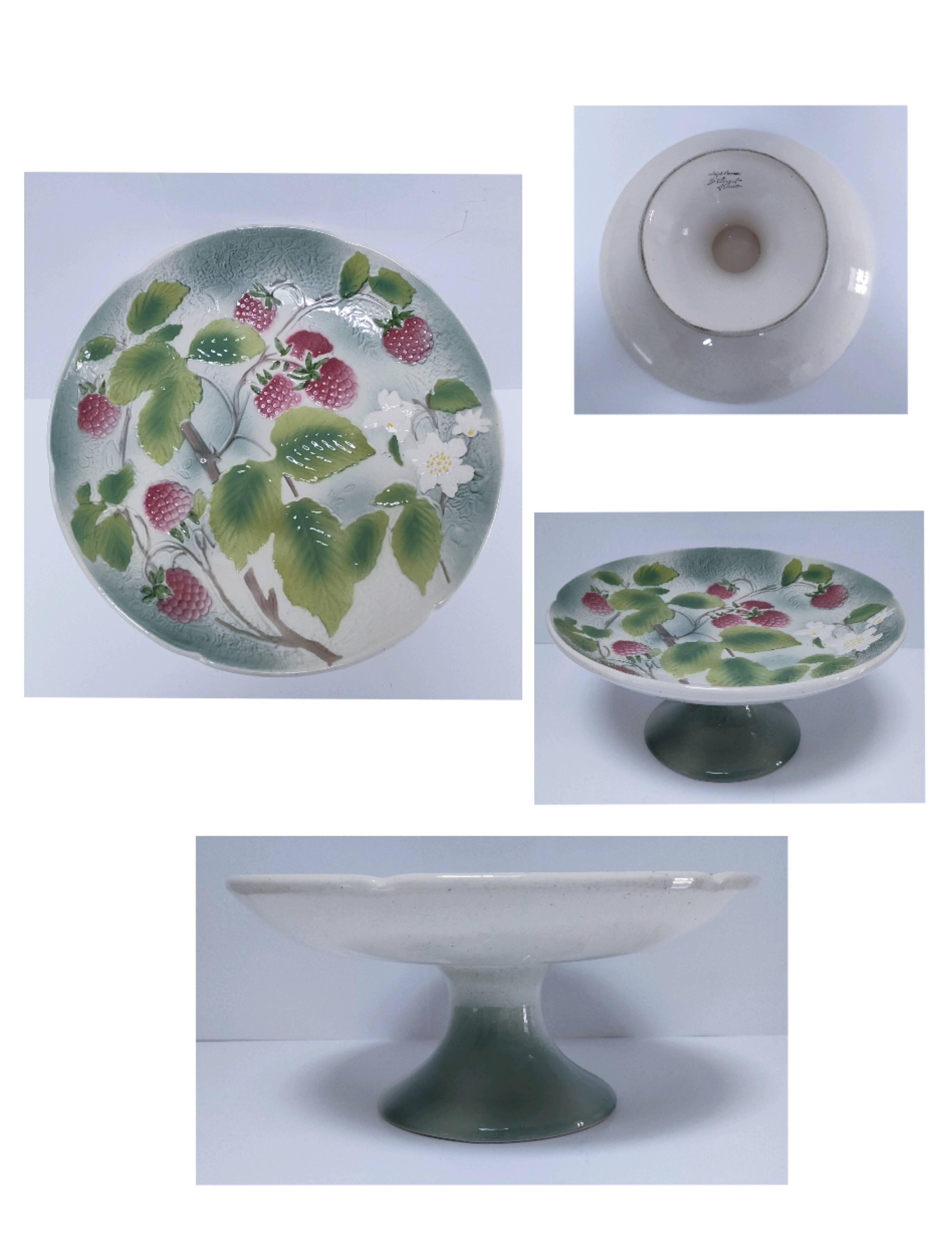 coupe barbotine décor main framboise