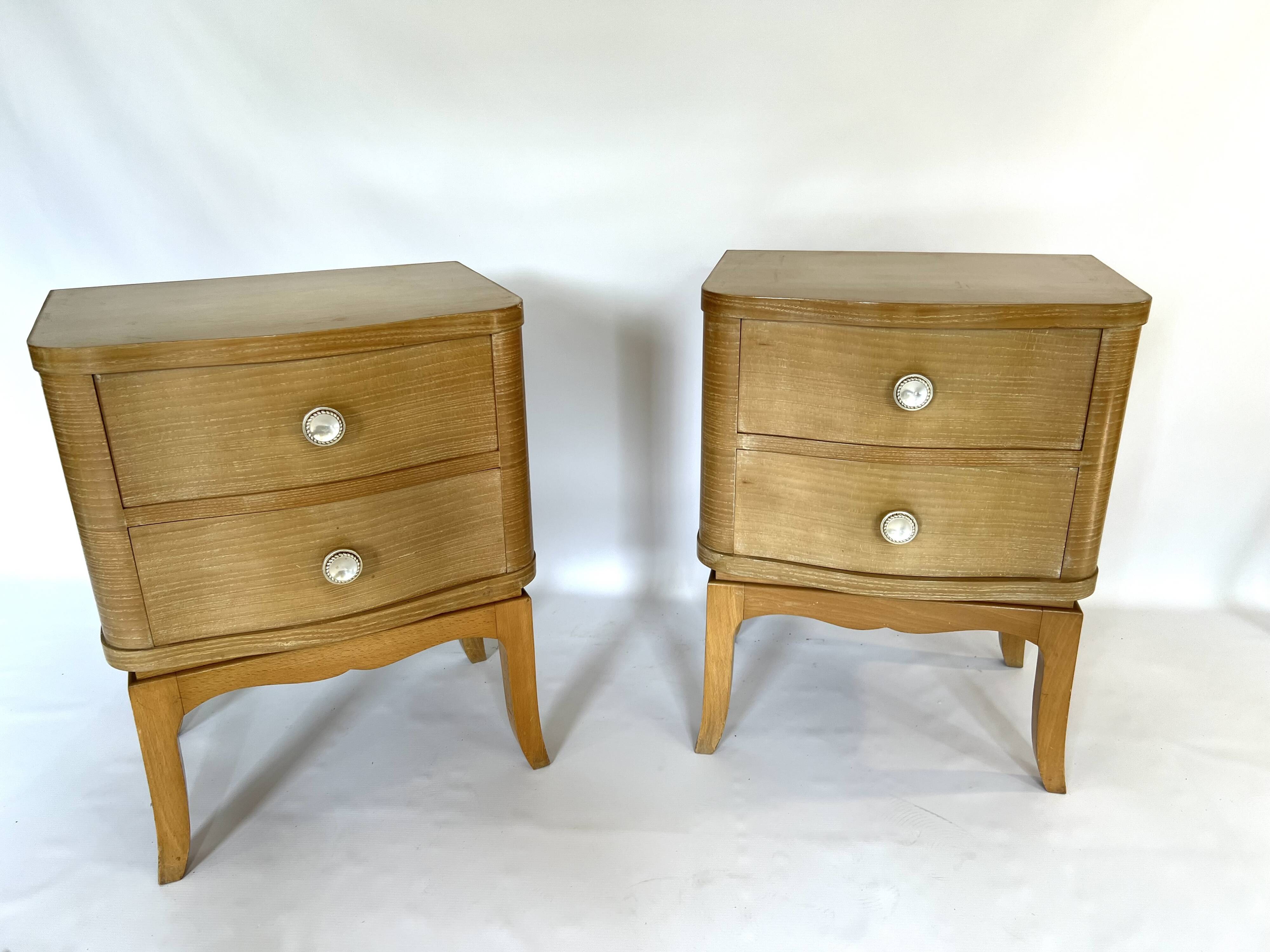 Pair of vintage nightstands or bedside tables from the 50s