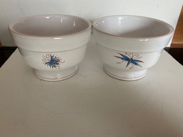 Lot of 2 bowls Ceramic decoration decor Moustiers G. F.