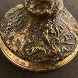 Openwork mythological cup in bronze on pedestal, Renaissance style