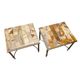 Set Of 2 Vintage Side Tables With Marble And Onyx, 1960/70s