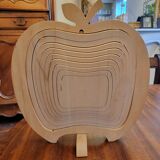 Foldable wooden fruit basket and trivet