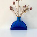 Grand flacon / vase / carafe en verre bleu cobalt