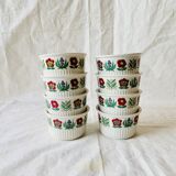 Set of 8 vintage Villeroy and Boch Luxembourg ramekins - floral decoration