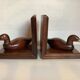 Pair of brass wood duck bookends