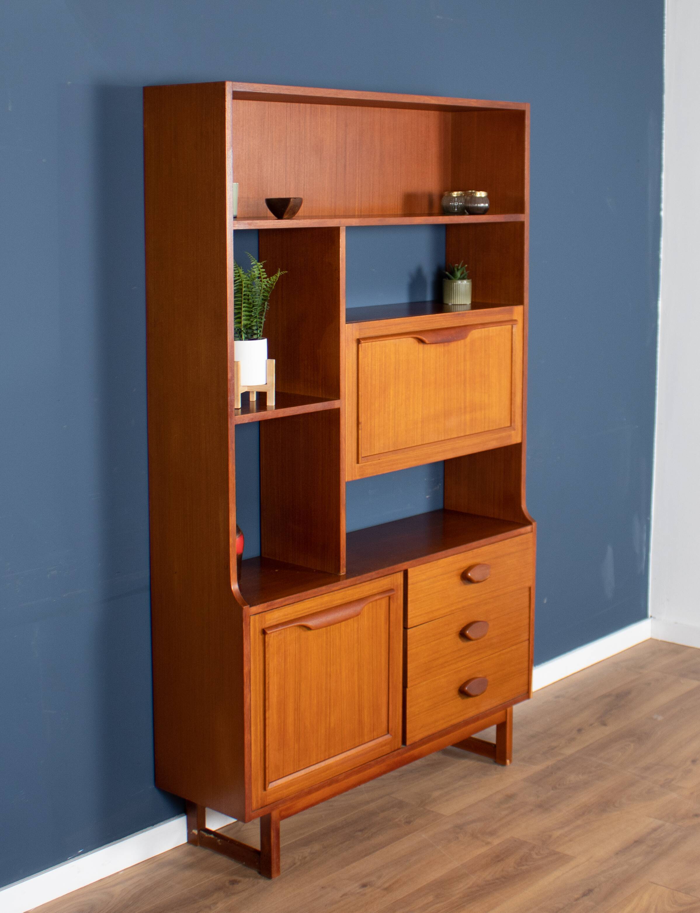 Retro Teak 1960s Stonehill Mid Century Wall Unit Room Divider Shelving