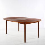 Scandinavian extendable teak dining table