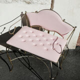 Pink shapeica serving table with chair 1960