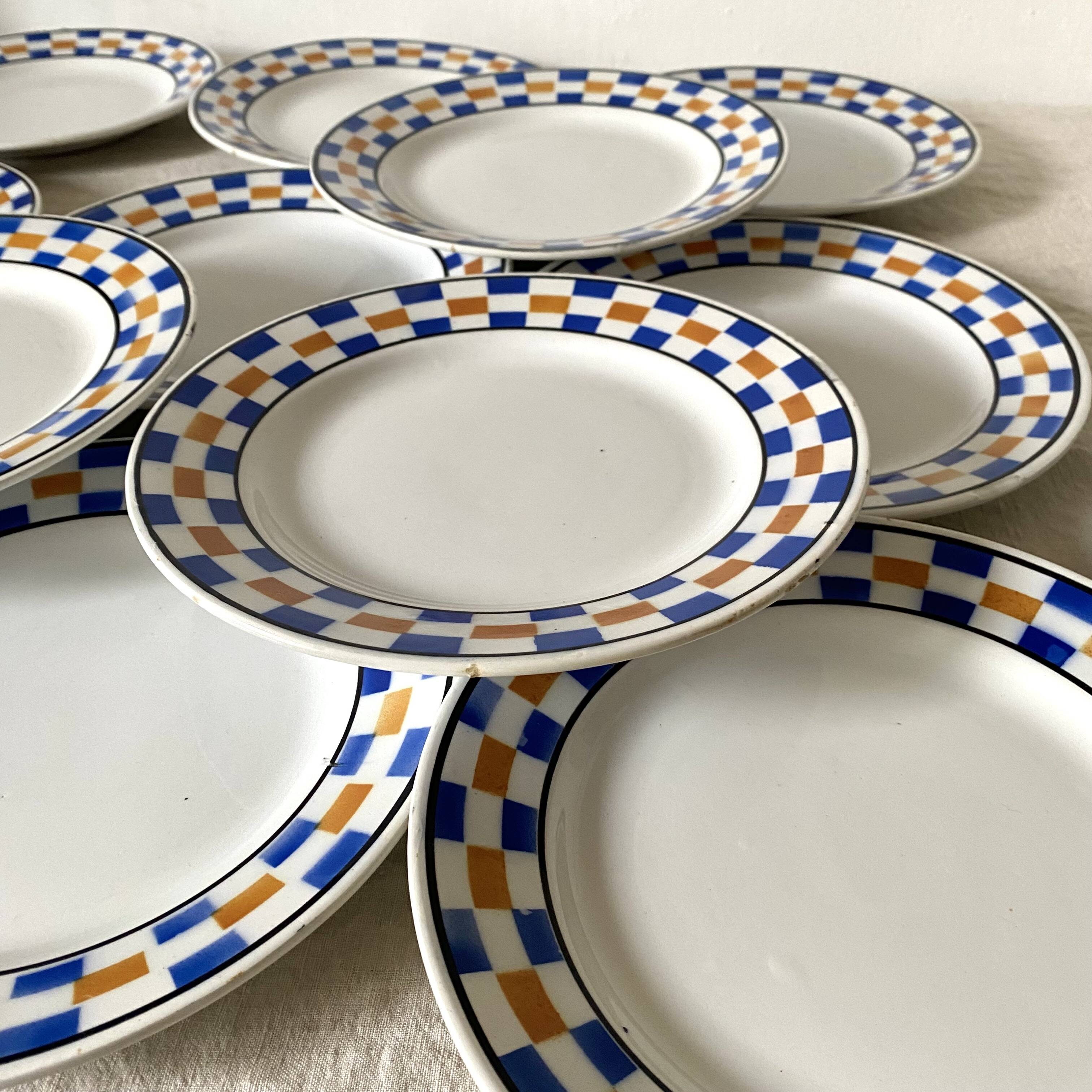 Moulin des Loups flat plates, Honfleur model tiles, 1950s