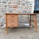 Bureau vintage en rotin et bambou Louis Sognot