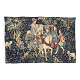 Vintage tapestry hand-screen printed in France