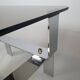 Table basse métal chromé et verre fumé 70