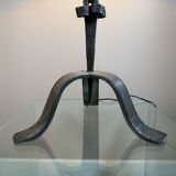 Large brutalist wrought iron lamp from the 60s