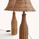 Pair of Table Lamps in Handwoven Wicker and Rattan, France, 1960s