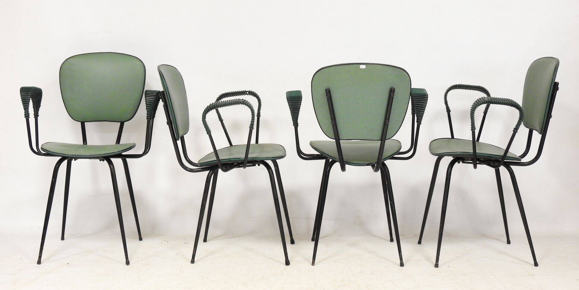 4 chaises vertes (Dans le gout de) jacques Hitier
