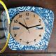Vintage formica clock silent wall clock "Jura Flowers"