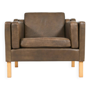 fauteuil vintage en cuir - design danois