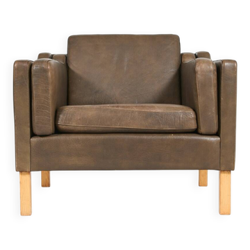 Fauteuil vintage en cuir de design danois de Vemb, années 1980