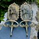 2 vintage brass coat hooks