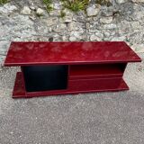 Meuble tv rectangulaire plexiglass bordeaux lie de vin david lange vin
