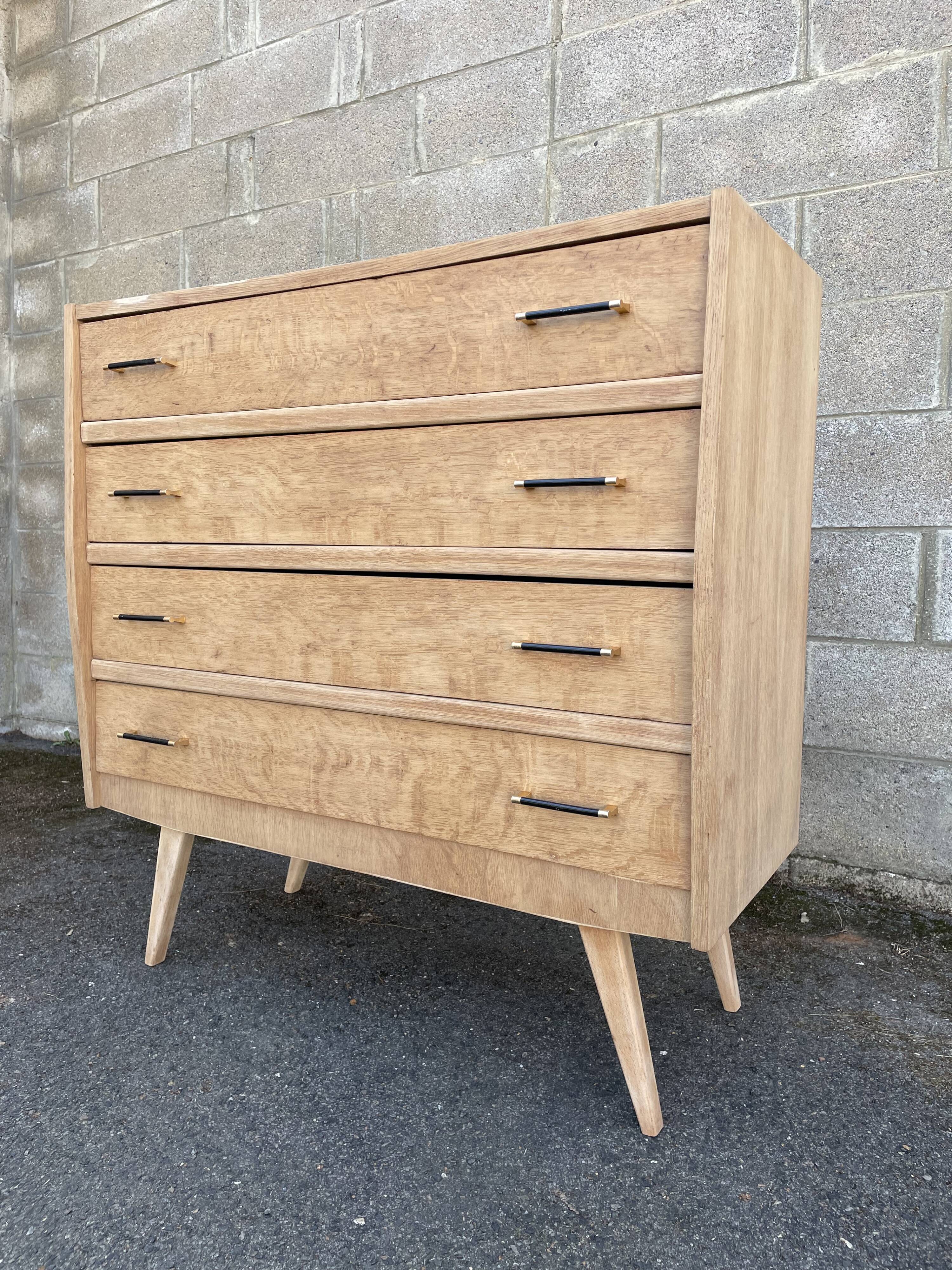 Commode vintage années 1950, pieds compas