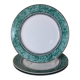 Flat plates fine porcelain green rim