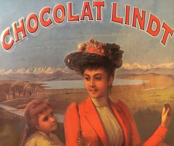 Lindt chocolate metal advertising plate