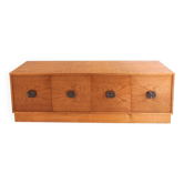 Italian Sideboard – Sculptural Wood with Bronze Handles, 1970s
