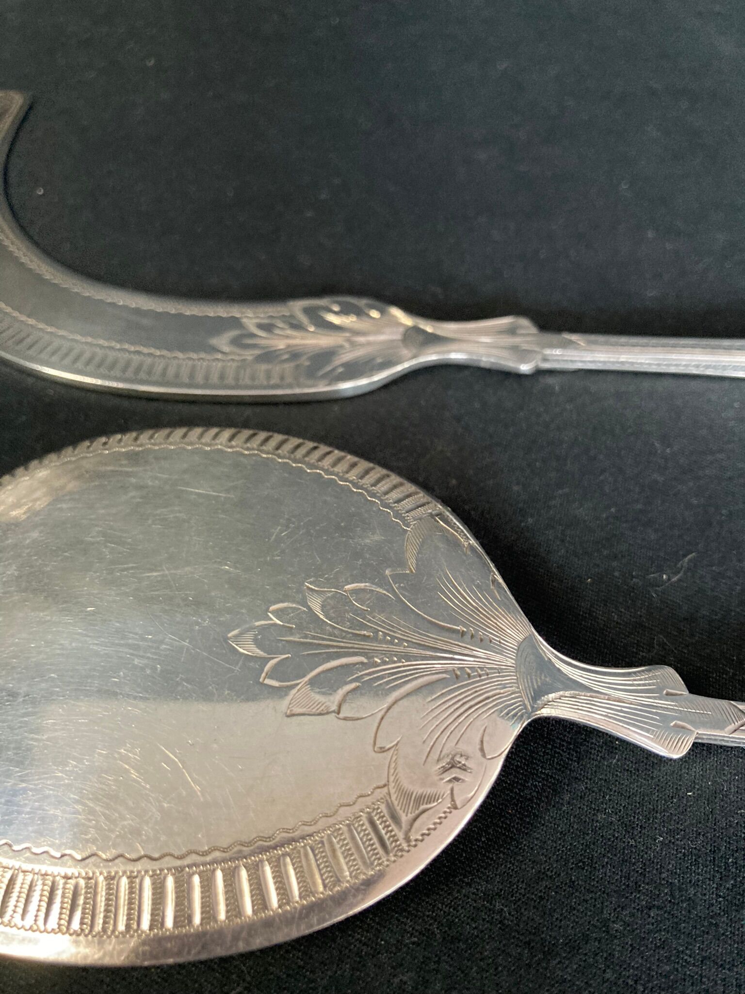 Two-piece silver ice cream service from the early 20th century