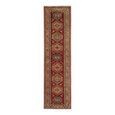 Kazak Oriental Runner Rug, Central Asian Hallway Stair Runner 300 x 68 cm