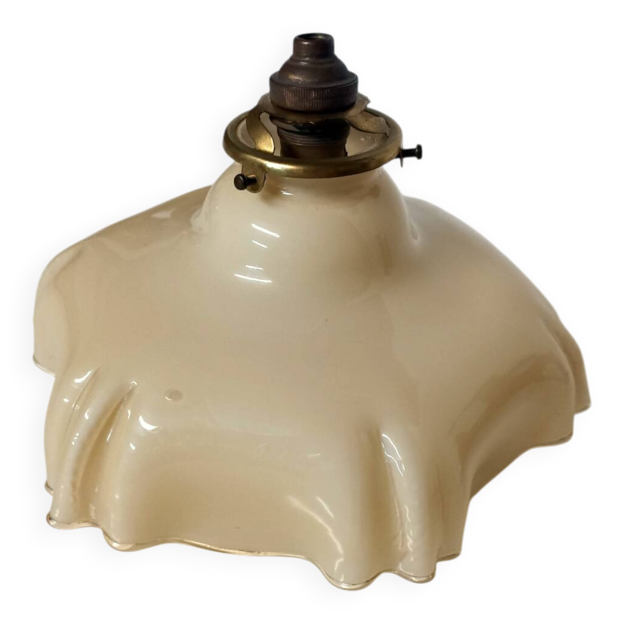 Beige opaline ceiling light in uraline