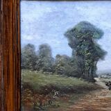 Tableau impressionniste - Huile sur toile signée, Ecole Barbizon 1880