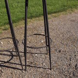 3 vintage stools iron and caning