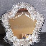 Venetian mirror 22cm X 24 cm Murano glass to pose 50s