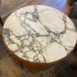 Art deco pedestal table, marble top