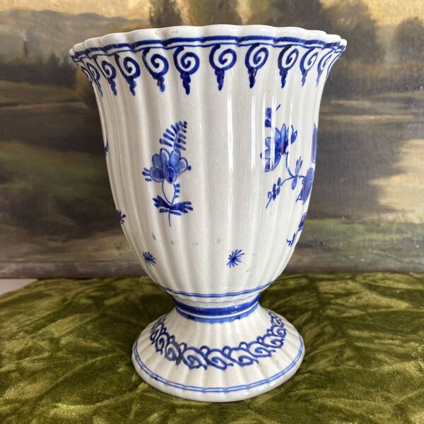 Vase jardinière Delft décor bleu cobalt