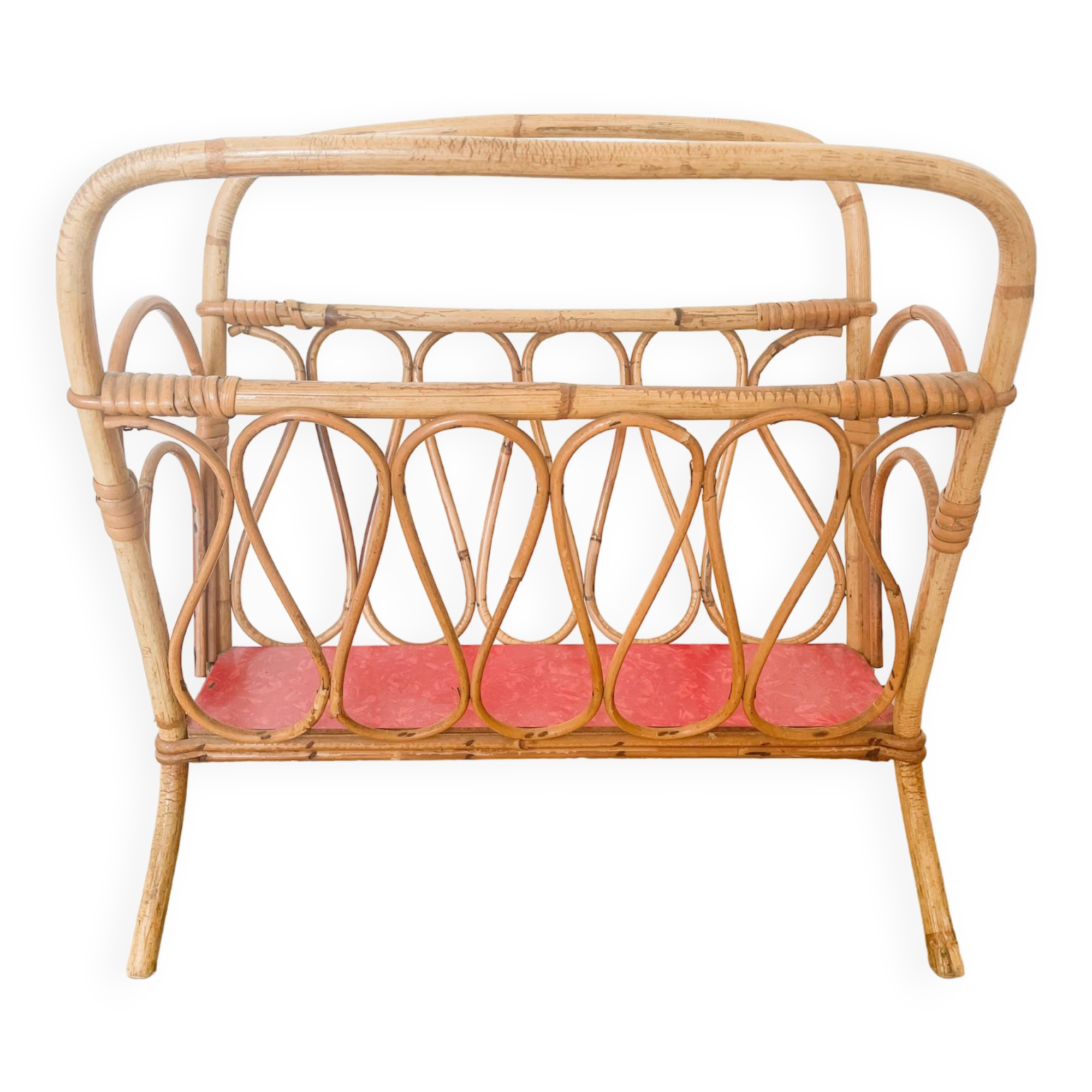 Rattan magazine holder