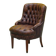 Original English Chesterfield Tub Chair - Vintage Antique Brown Leather