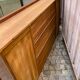 Large bar counter furniture 233 cm buffet in solid cherry wood 1970