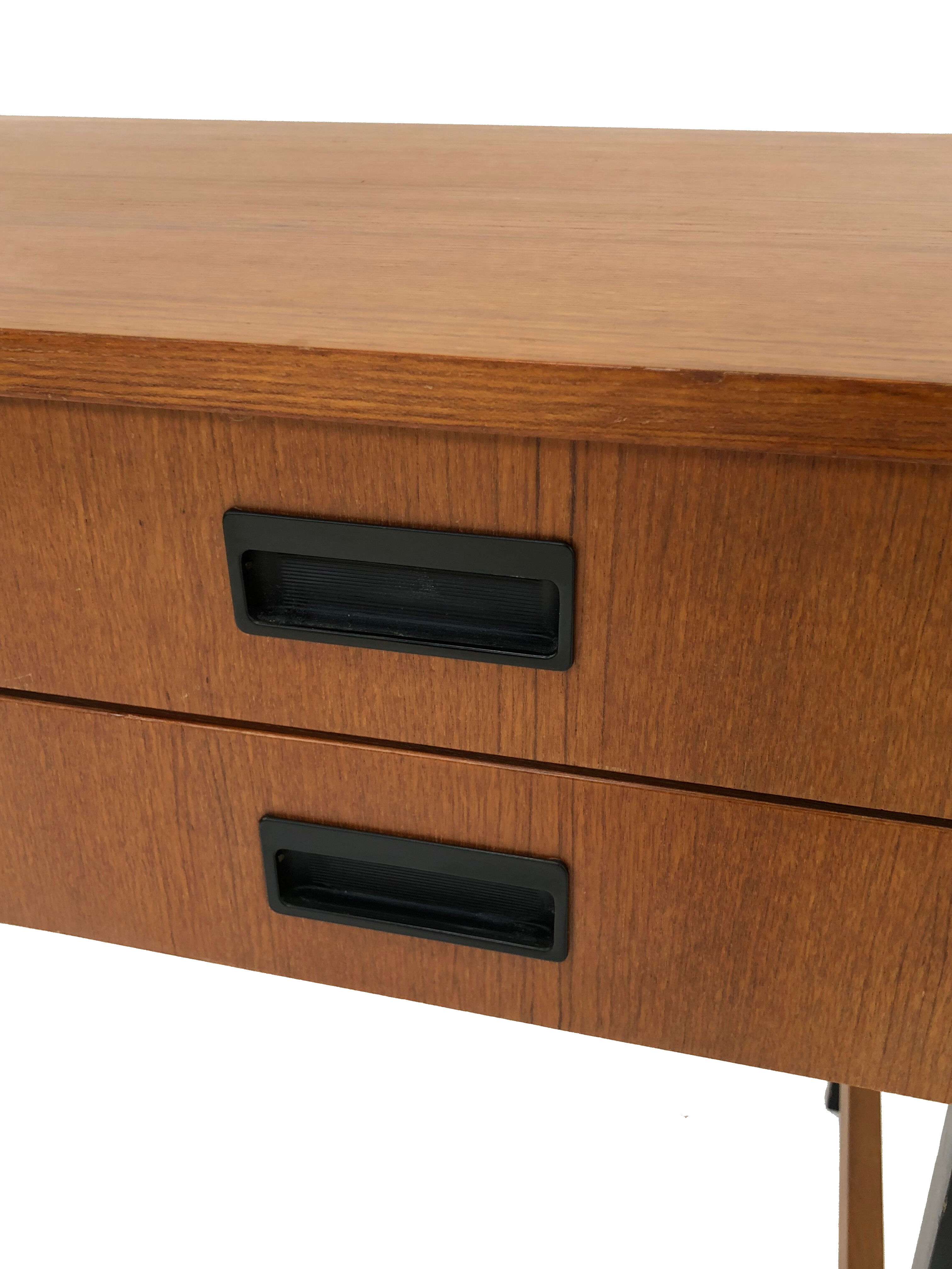 Desk of the 60 years with teak top, dutch